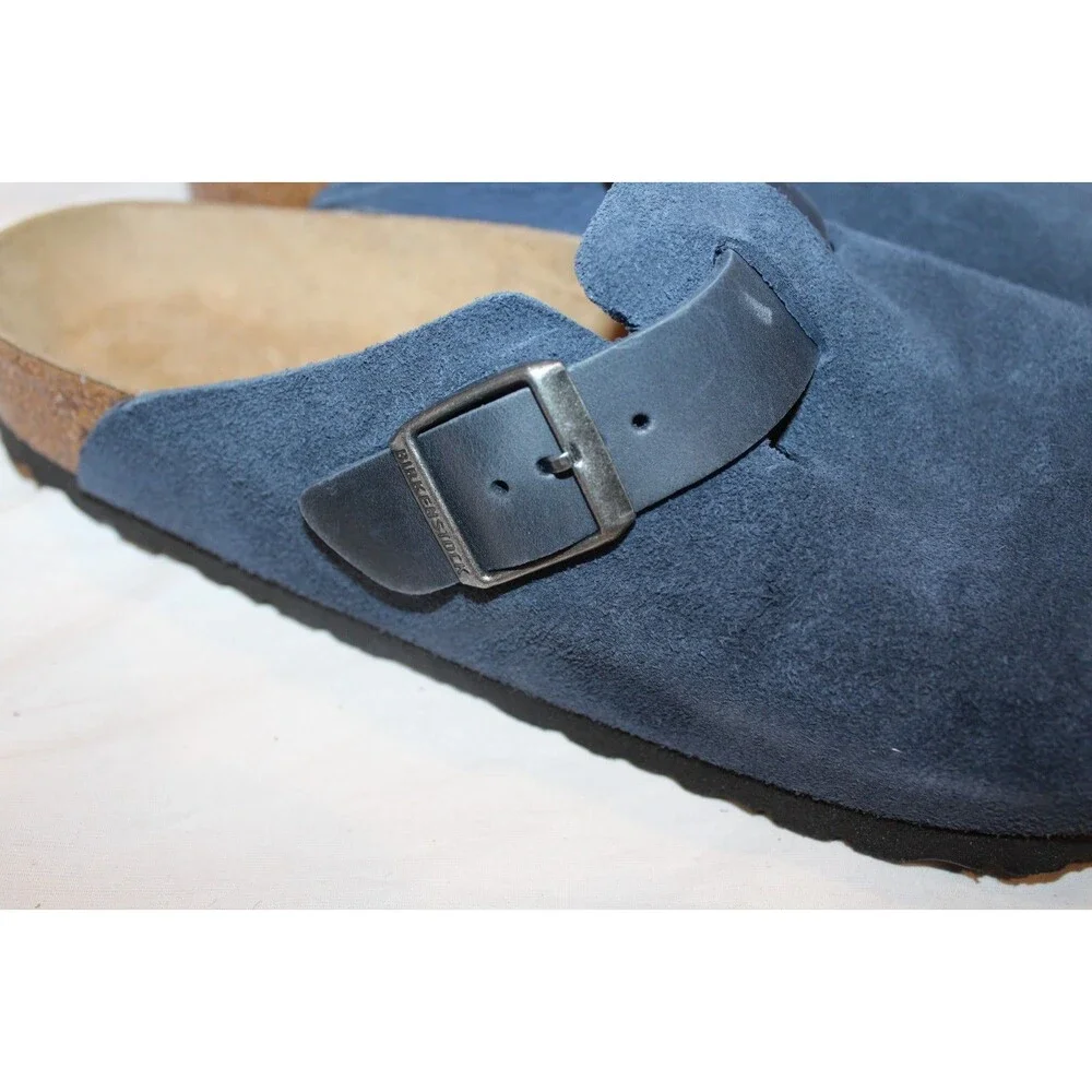 Birkenstock Men's Boston BS Suede Mule Clog Suede Sandals EU 42 US 9 Reg Blue